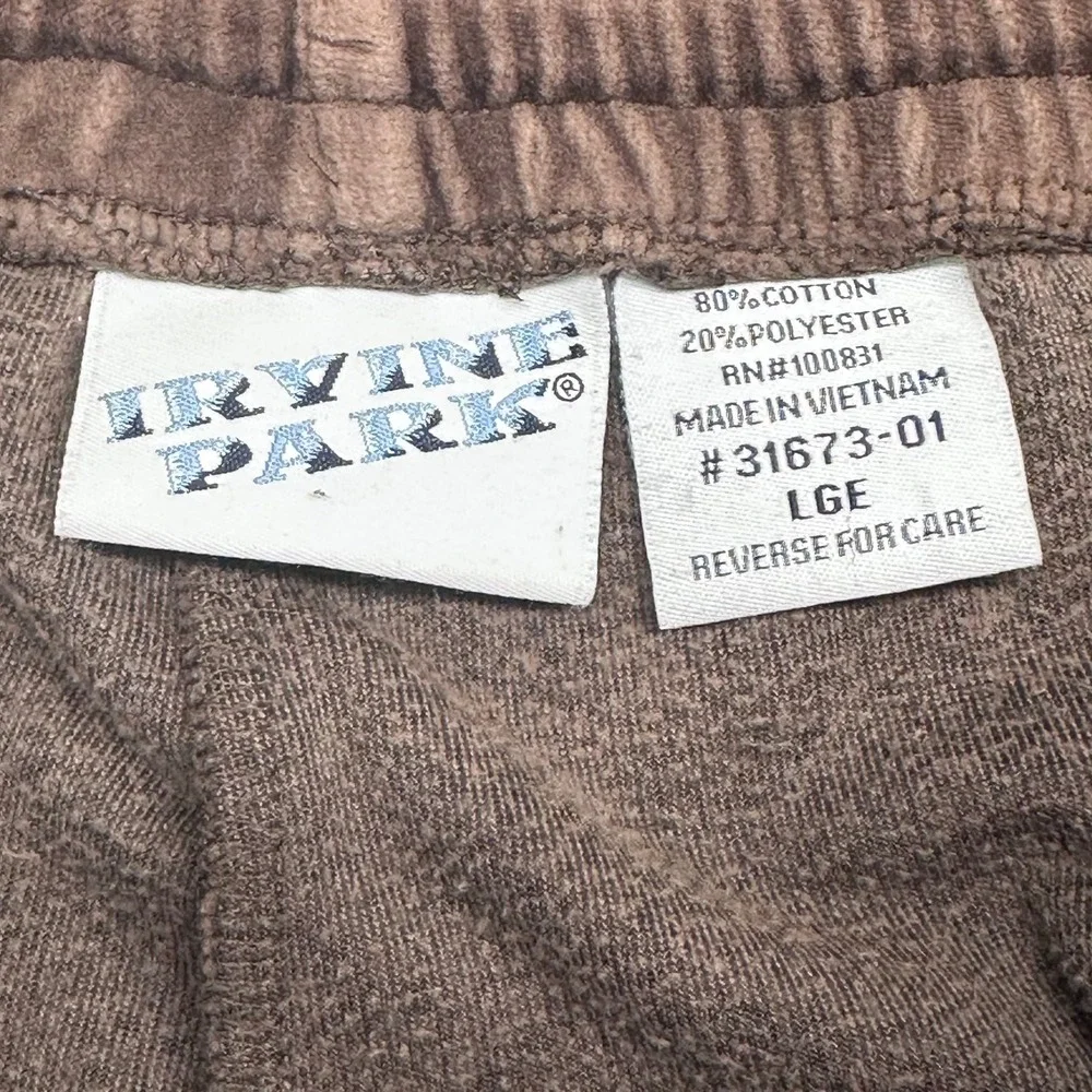 Vintage Irvine‎ Park Velour Patchwork Track Suit Set Mens Large Brown Tan Cream